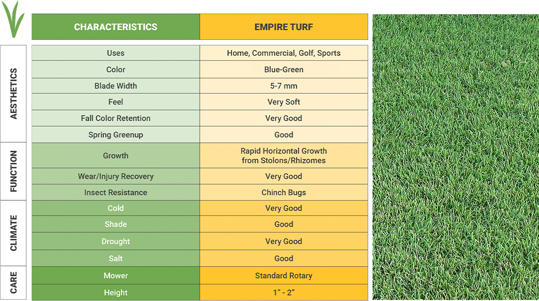 Empire Turf Chart